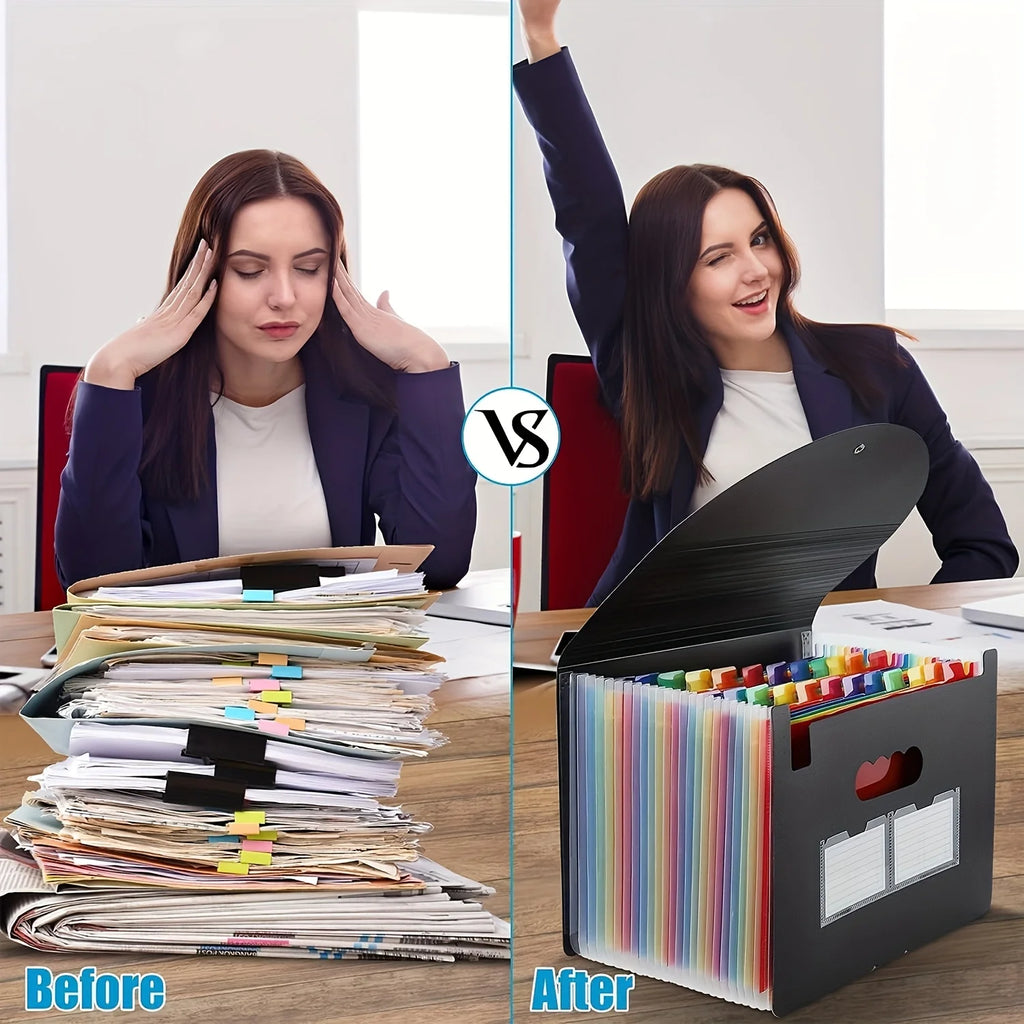 Expandable File Folder – 25 Pocket Accordion Organizer for Documents