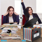 Expandable File Folder – 25 Pocket Accordion Organizer for Documents