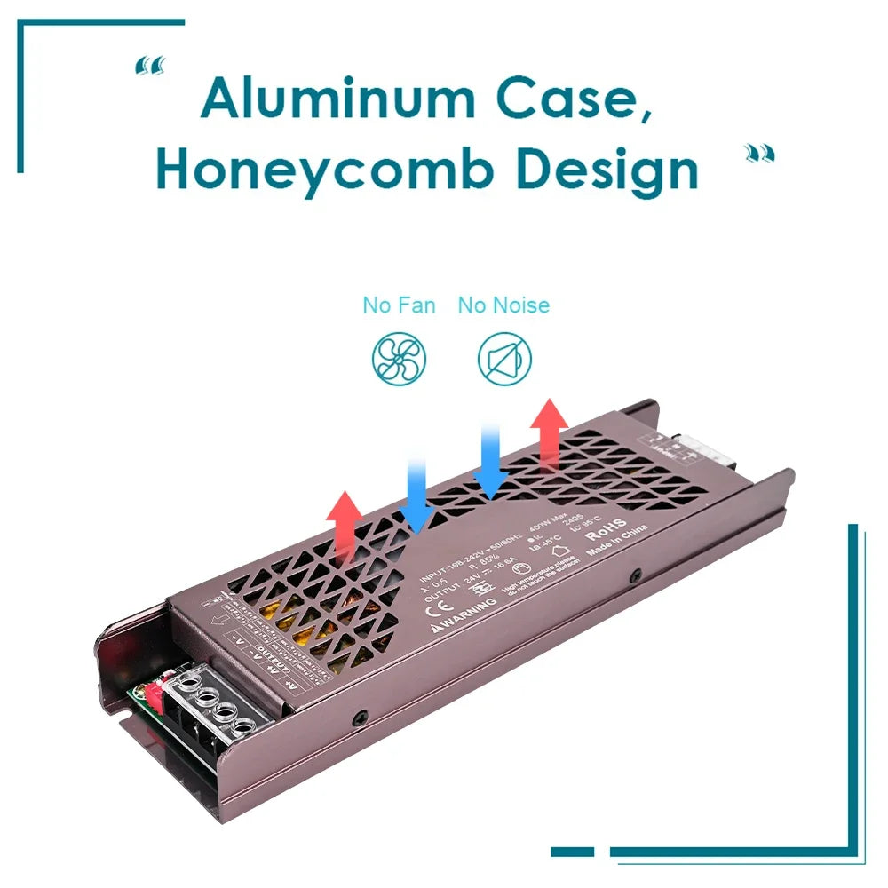 Ultra Thin LED Transformer – Adjustable Power Supply for Strip Lighting