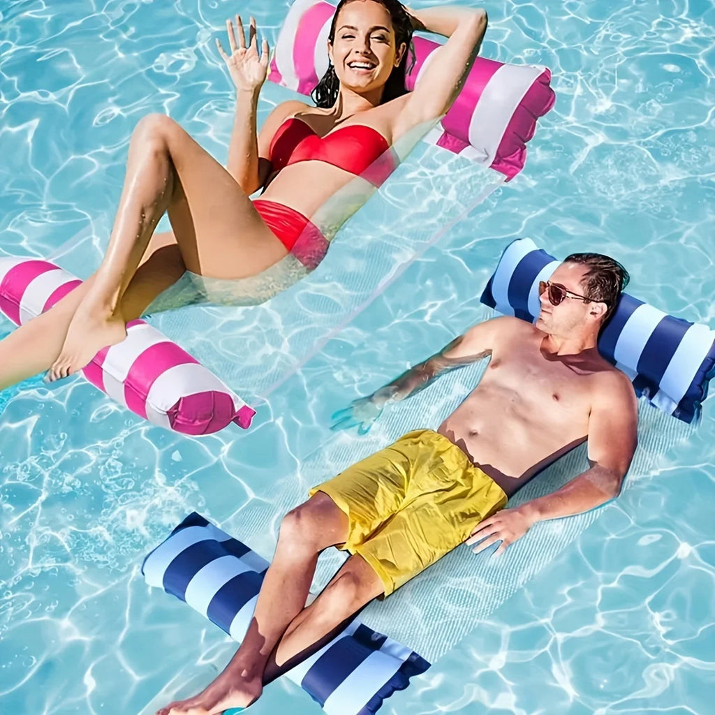 Striped Swimming Pool Lounger – Durable Sunbathing Mattress for Beach Parties