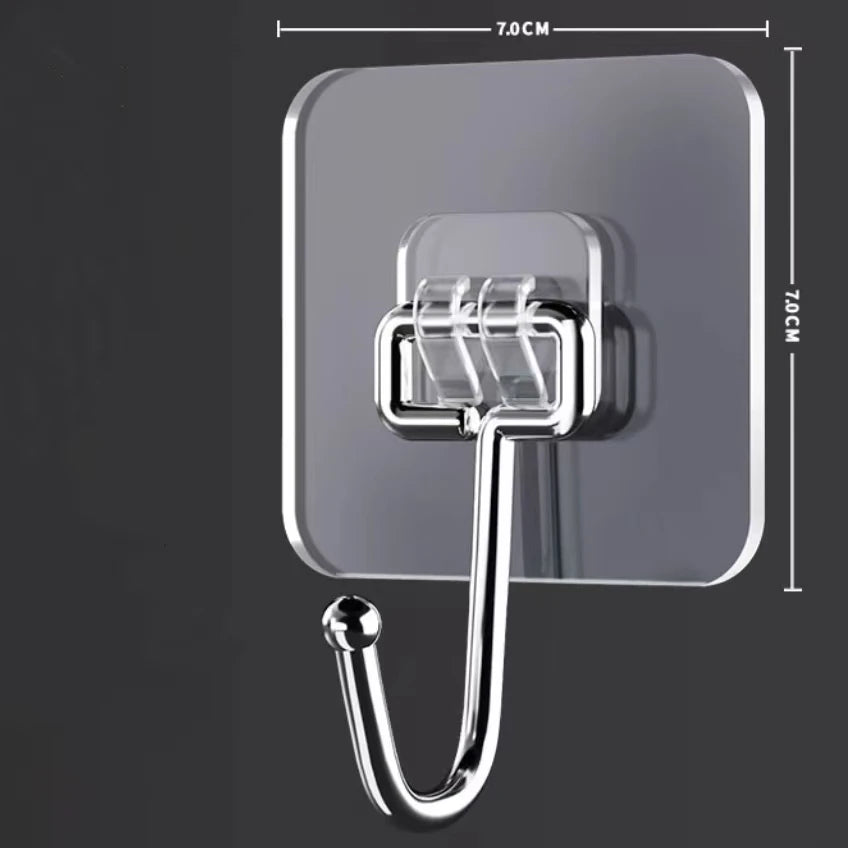 Transparent Adhesive Hooks – Heavy Duty Acrylic for Kitchen and Bathroom Wall