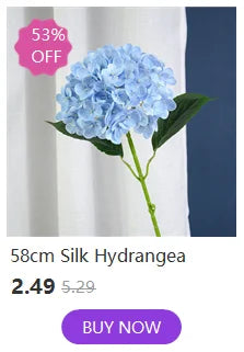 Silk Hydrangea Bouquet – 58cm Artificial Flowers for Wedding Home Decor