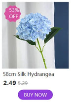 Silk Hydrangea Bouquet – 58cm Artificial Flowers for Wedding Home Decor