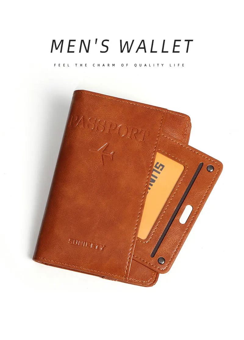 RFID Passport Holder Wallet – Anti-Theft Travel Organizer for Men and Women