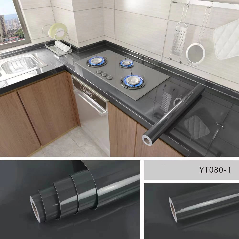 Marble Adhesive Wallpaper – Oil-Proof Film for Kitchen Countertop Renovation