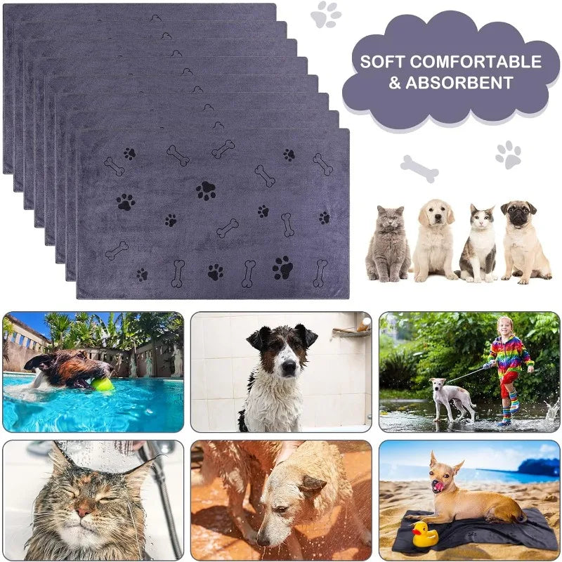Microfiber Dog Towel – Quick-Drying Absorbent Bath Towel for Pets