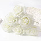 Milk White Artificial Rose Stems – Silk Flowers for Wedding DIY Decoration