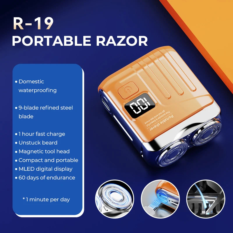 Electric Smart Shaver – Rechargeable Digital Travel Grooming for Men
