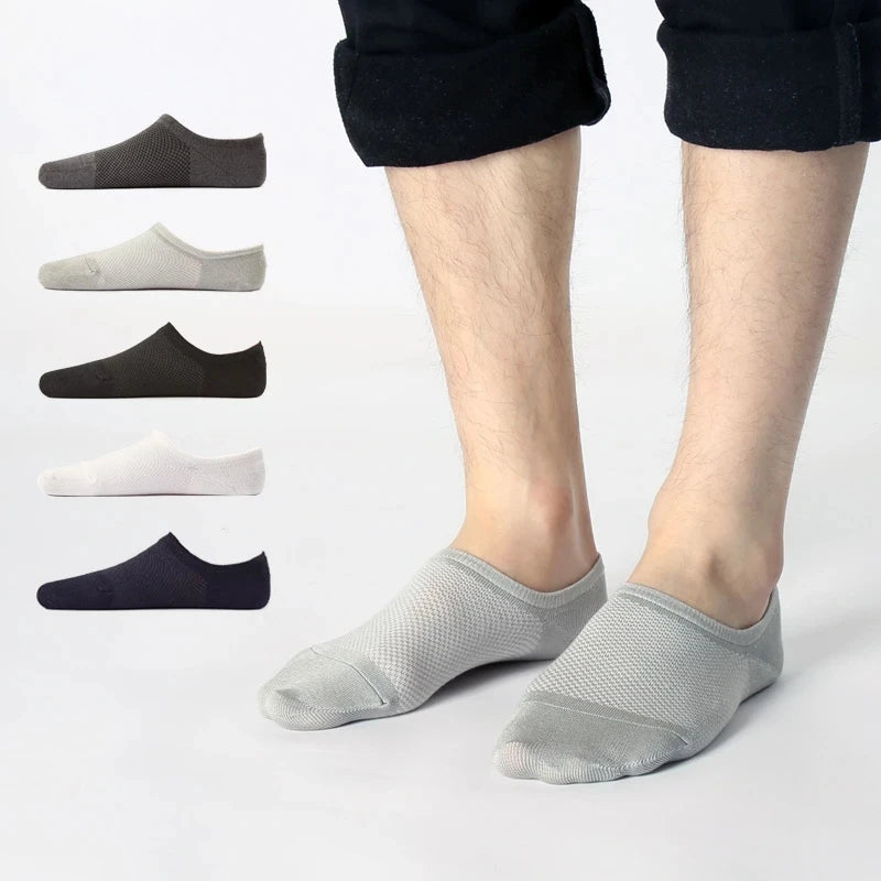 Bamboo Fiber Mesh Socks – Absorbent Invisible Ankle Liners for Summer