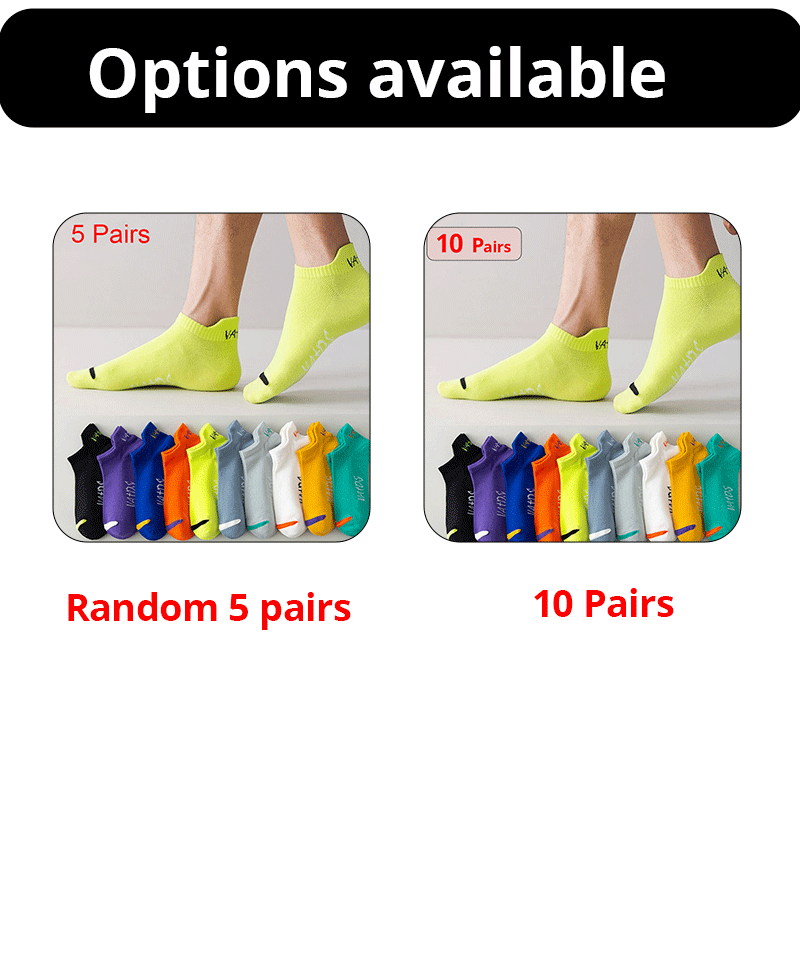 Breathable Ankle Socks – Colorful Invisible Sportswear for Men Running