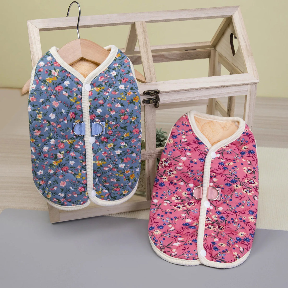 Floral Fleece Vest – Warm Winter Apparel for Small to Medium Dogs and Cats