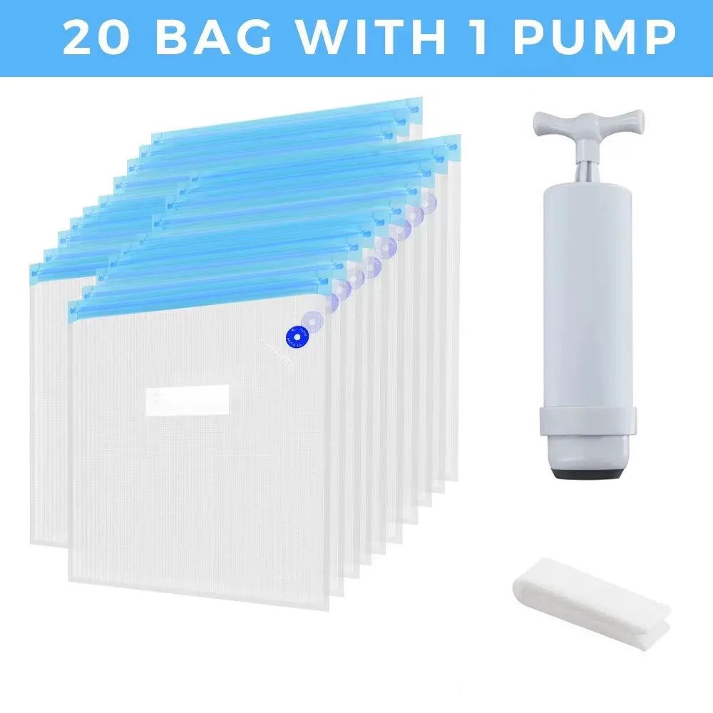 Reusable Vacuum Storage Bags – Airtight Food Sealers for Kitchen Organization