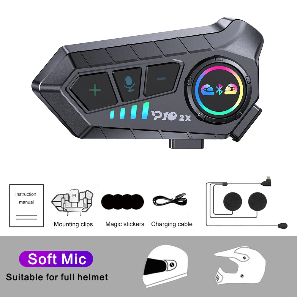 Wireless Motorcycle Intercom Headset – Bluetooth Helmet Audio for Riders
