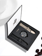 Minimalist Quartz Watch – Luxury Double Strap Set for Business Gift