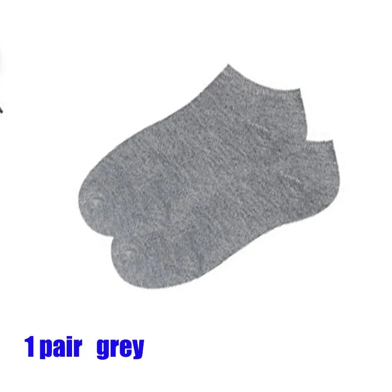 Men's Ankle Boat Socks – Solid Color Sweat-Absorbent Cotton for Business Sport
