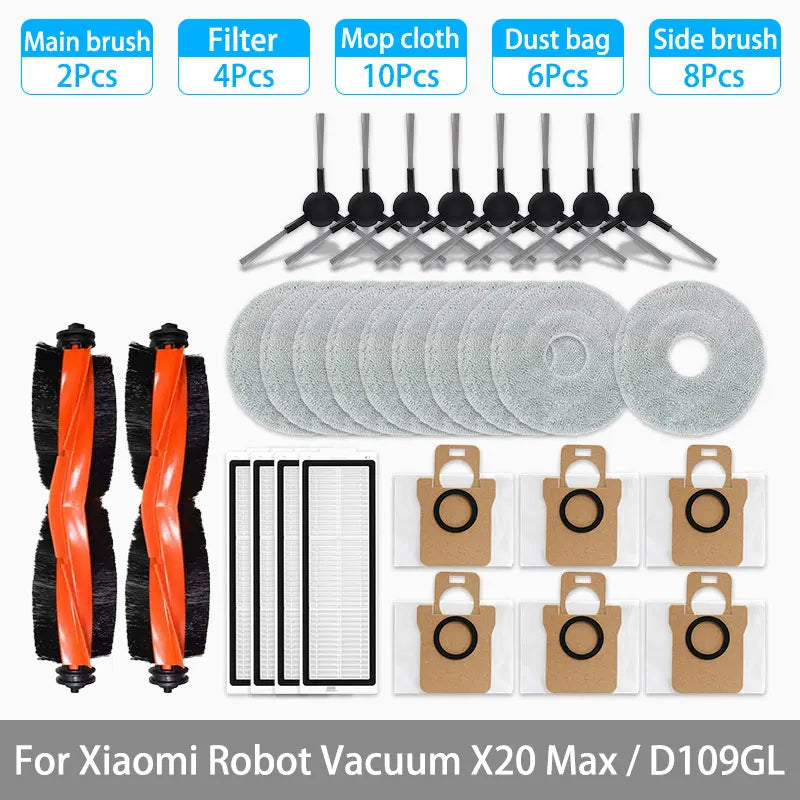 Vacuum Replacement Kit – Maintenance Parts for Xiaomi X20 Max Robot Cleaner