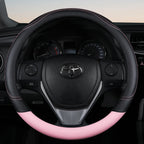 PU Leather Steering Wheel Cover – Non-Slip Grip for Universal Car Interior