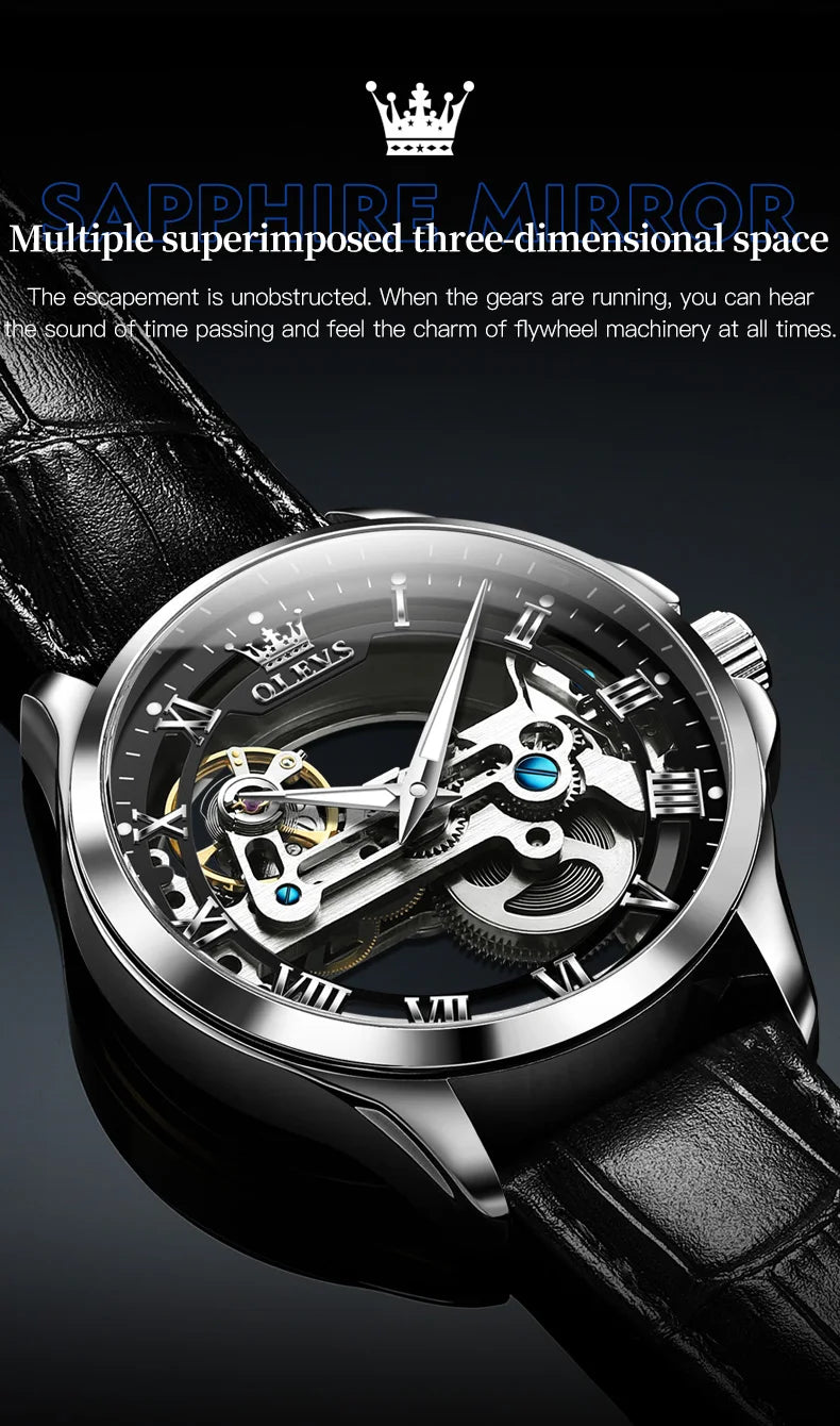Automatic Mechanical Wristwatch – Skeleton Dial for Men Business Formal