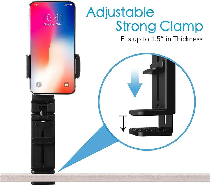 Foldable Airplane Phone Mount – Rotatable Travel Stand for Flight and Desk
