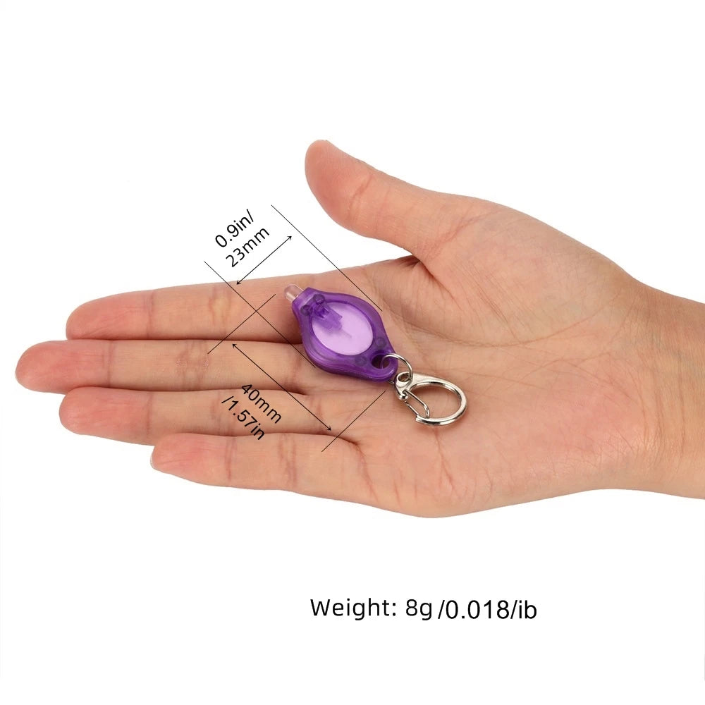UV LED Keychain Flashlight – Dual 365/395nm Light for Stain and Ink Detection