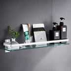 Tempered Glass Wall Shelf – Bathroom Storage Organizer for Shower Accessories