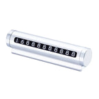 Rotating Metal Parking Number Plate – Aluminum Auto Dashboard Contact Sign