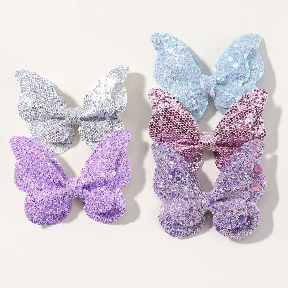 Sequined Butterfly Hair Clips – Cute Decorative Bows for Toddler Hairstyles