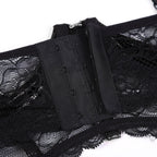 Wetlook Leather Push Up Bralette – Underwire Lace Lingerie for Sexy Cosplay