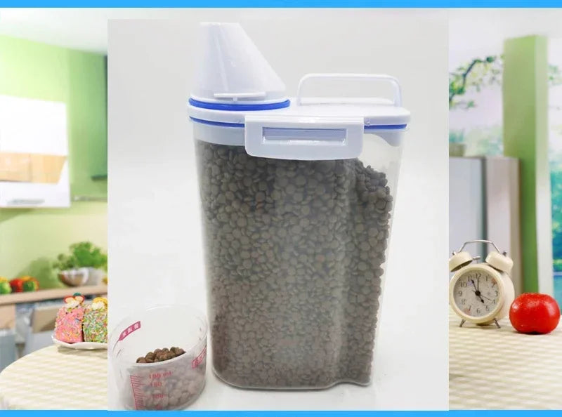 Airtight Plastic Pet Food Container – Moisture-proof Storage for Dog Cat Food