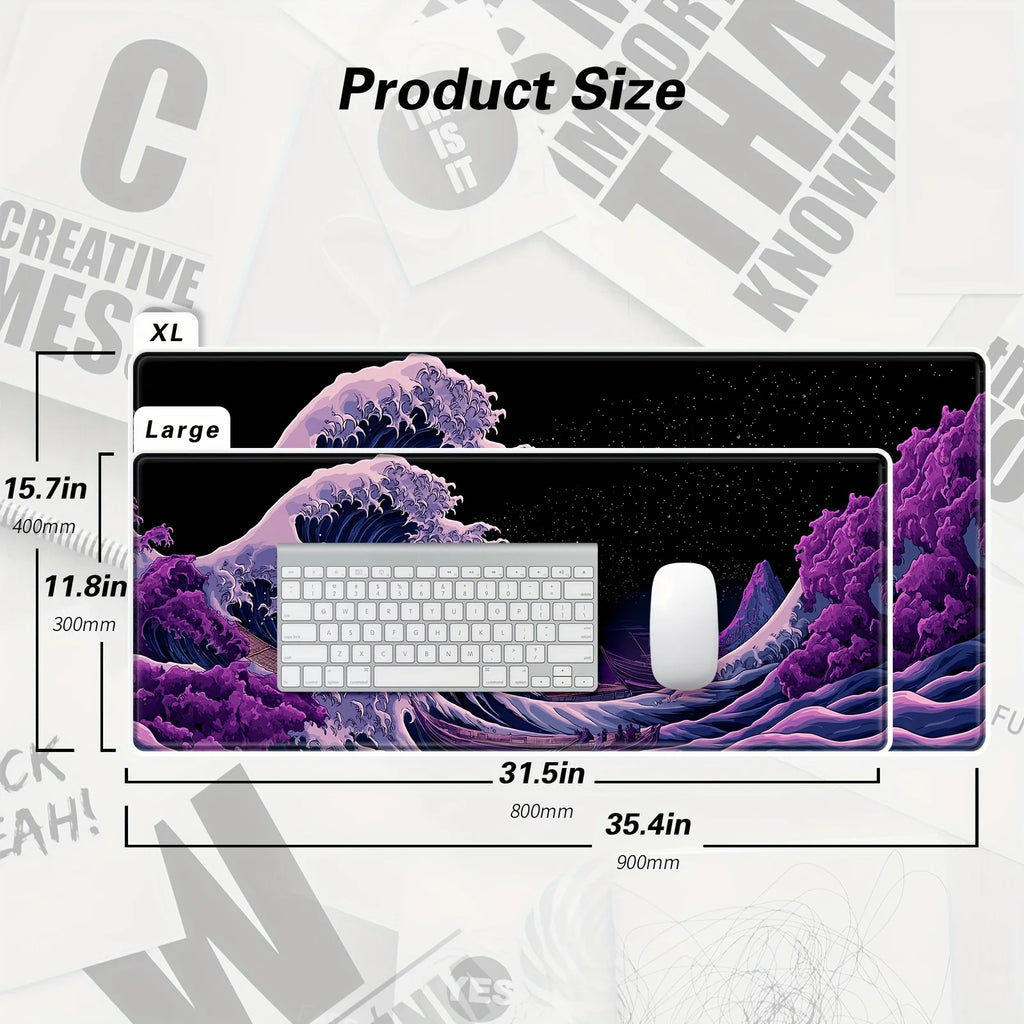 Large Japanese Anime Mouse Pad – Anti-Slip Rubber Desk Mat for PC Gaming