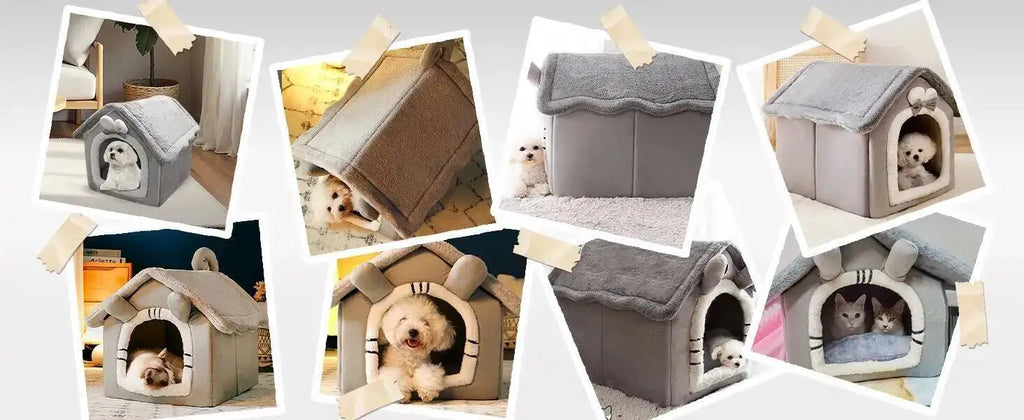 Soft Pet Bed House – Washable Enclosed Kennel for Indoor Dogs and Cats