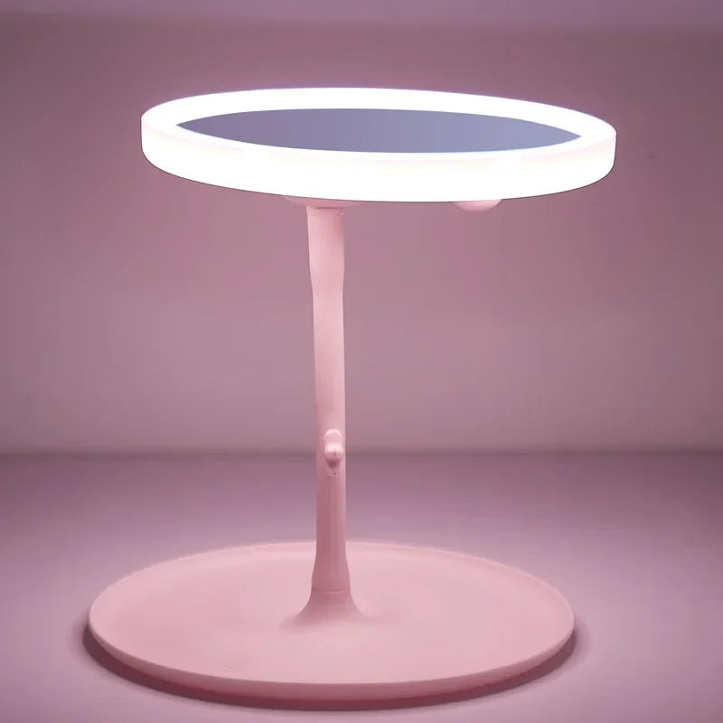 LED Touch Screen Makeup Mirror – Foldable Cosmetic Light for Daily Vanity
