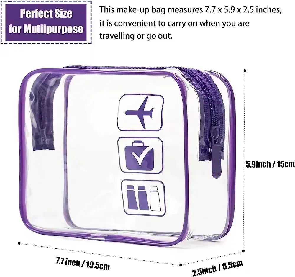Transparent PVC Travel Toiletry Bag – Waterproof Cosmetic Organizer for Packing
