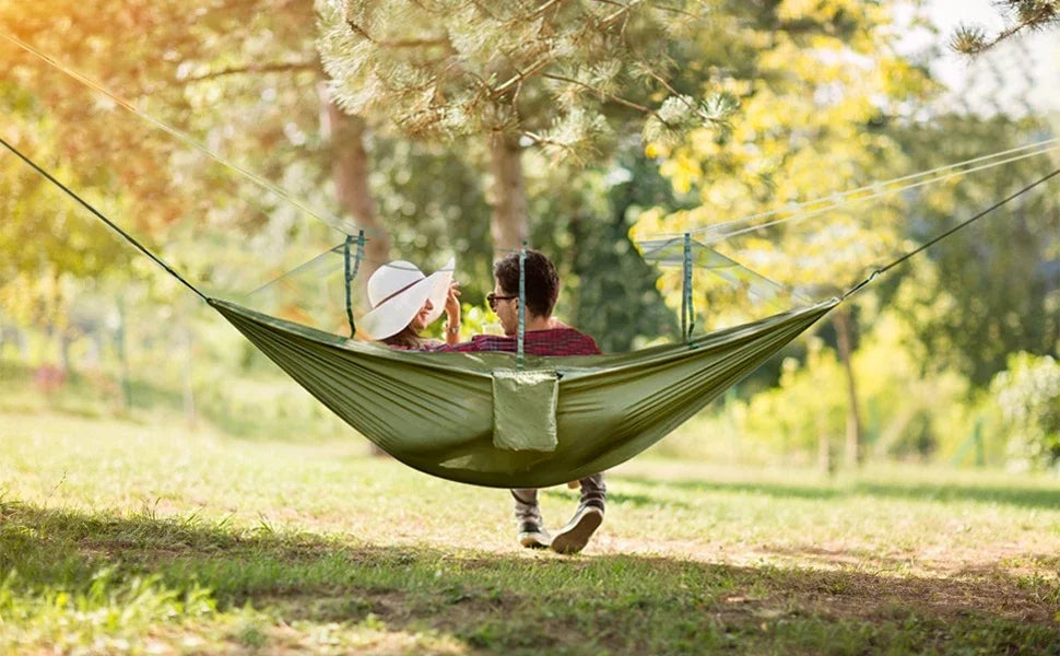 Portable Parachute Camping Hammock – Mosquito Net Bed for Outdoor Sleeping