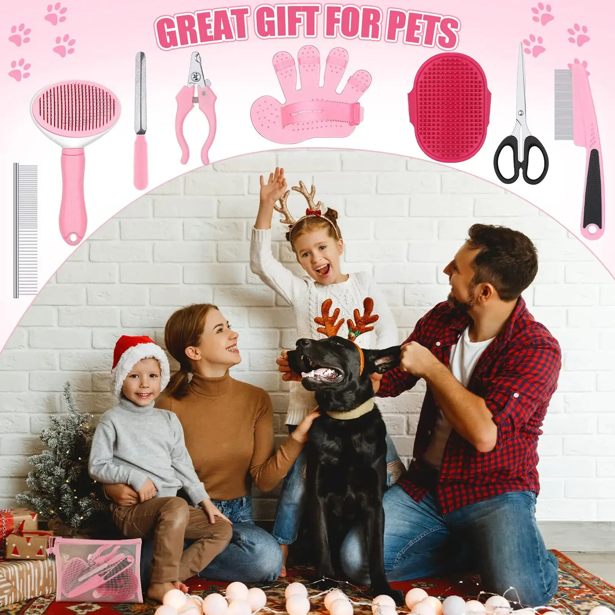 Dog Grooming Tool Kit – Self-Cleaning Brush and Nail Trimmer for Pet Care