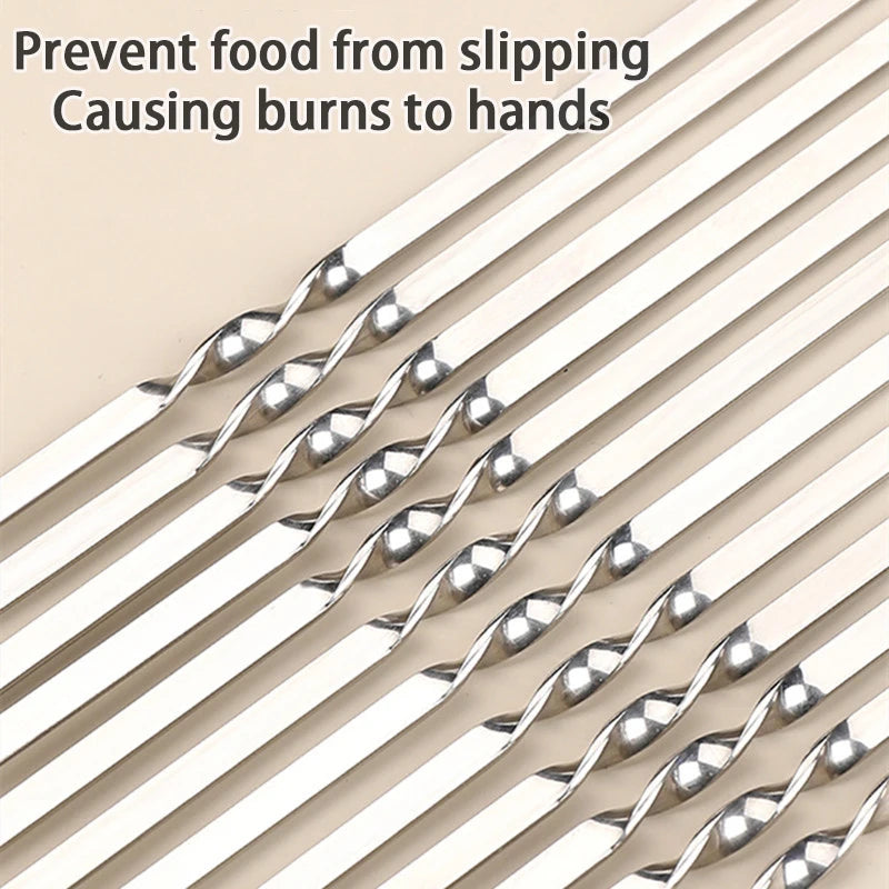 Stainless Steel Barbecue Skewers – Reusable Metal Kebabs for Outdoor Cooking