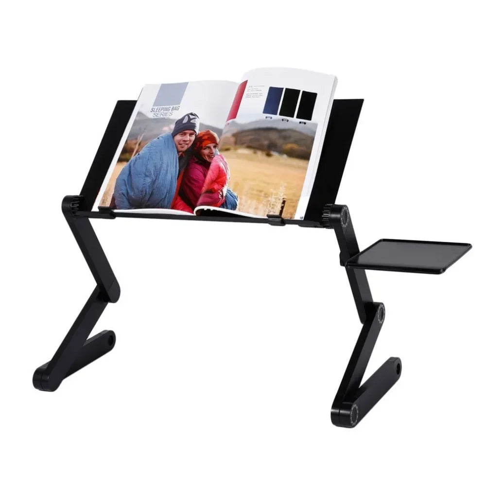 Aluminum Laptop Cooling Stand – Foldable Notebook Tray for Bed Office Desk