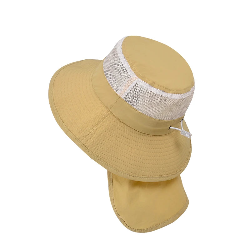 Kids Sunshade Fishing Hat – Breathable Wide Brim Shawl for Outdoor Summer