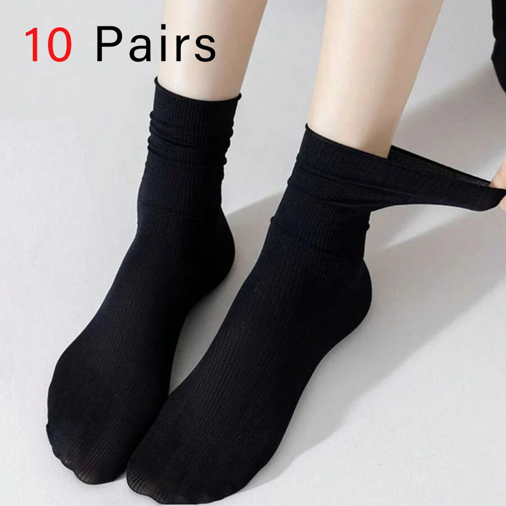 Women Mid Length Cotton Socks – Soft Breathable Casual Daily Wear