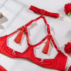 Tassel Lingerie Set – Cut Out Two Piece Set for Sexy Women's Underwear