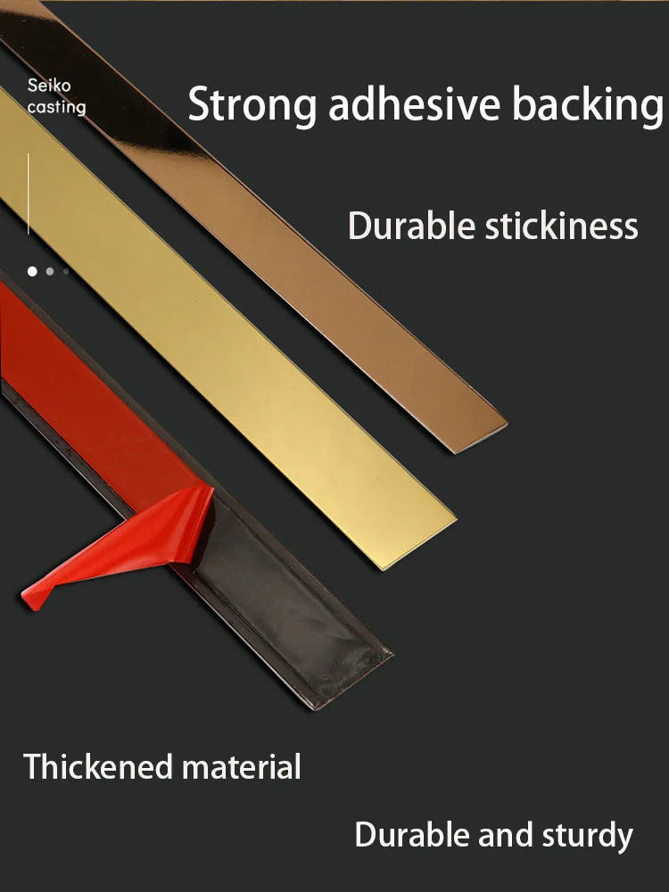 Stainless Steel Decorative Wall Strips – Titanium Mirror Finish for Home Decor