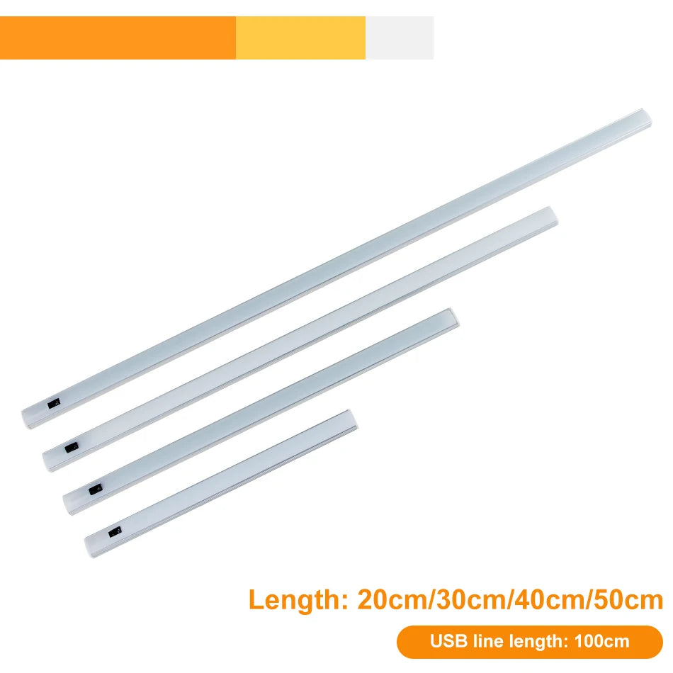 LED USB Hand Sweep Strip Light – Motion Sensor Desk Lamp for Kitchen Cabinet
