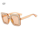 Rhinestone Square Sunglasses – UV400 Kids Eyewear for Outdoor Sun Protection