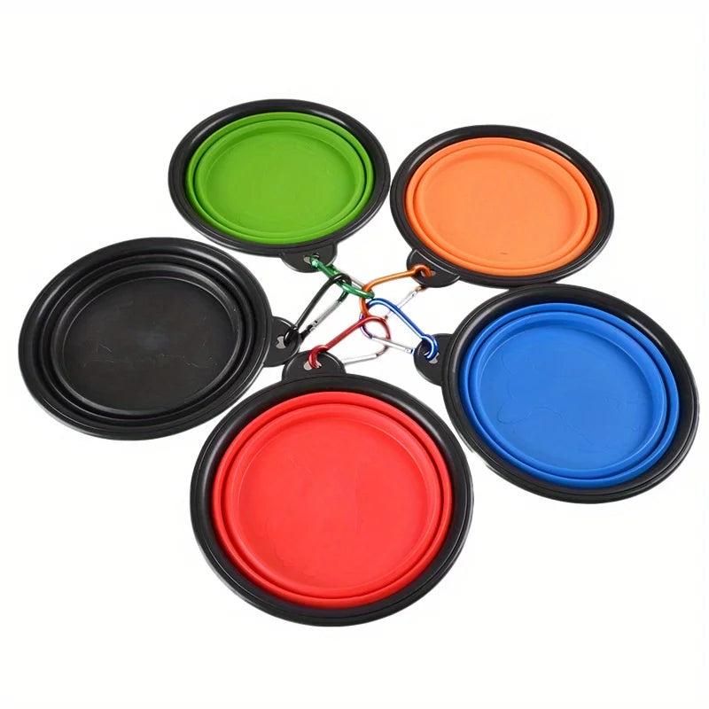 Portable Silicone Folding Dog Bowl – Travel Food and Water for Outdoor