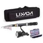 Telescopic Fishing Rod Combo – Carbon Fiber Kit with Spinning Reel and Bag