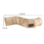 Foldable Suede Cat Tunnel – Porous Interactive Tube for Pet Entertainment