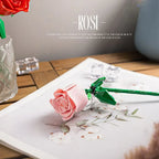 Blue Rose Building Blocks – Botanical Model Kit for Valentine's Day Gifts