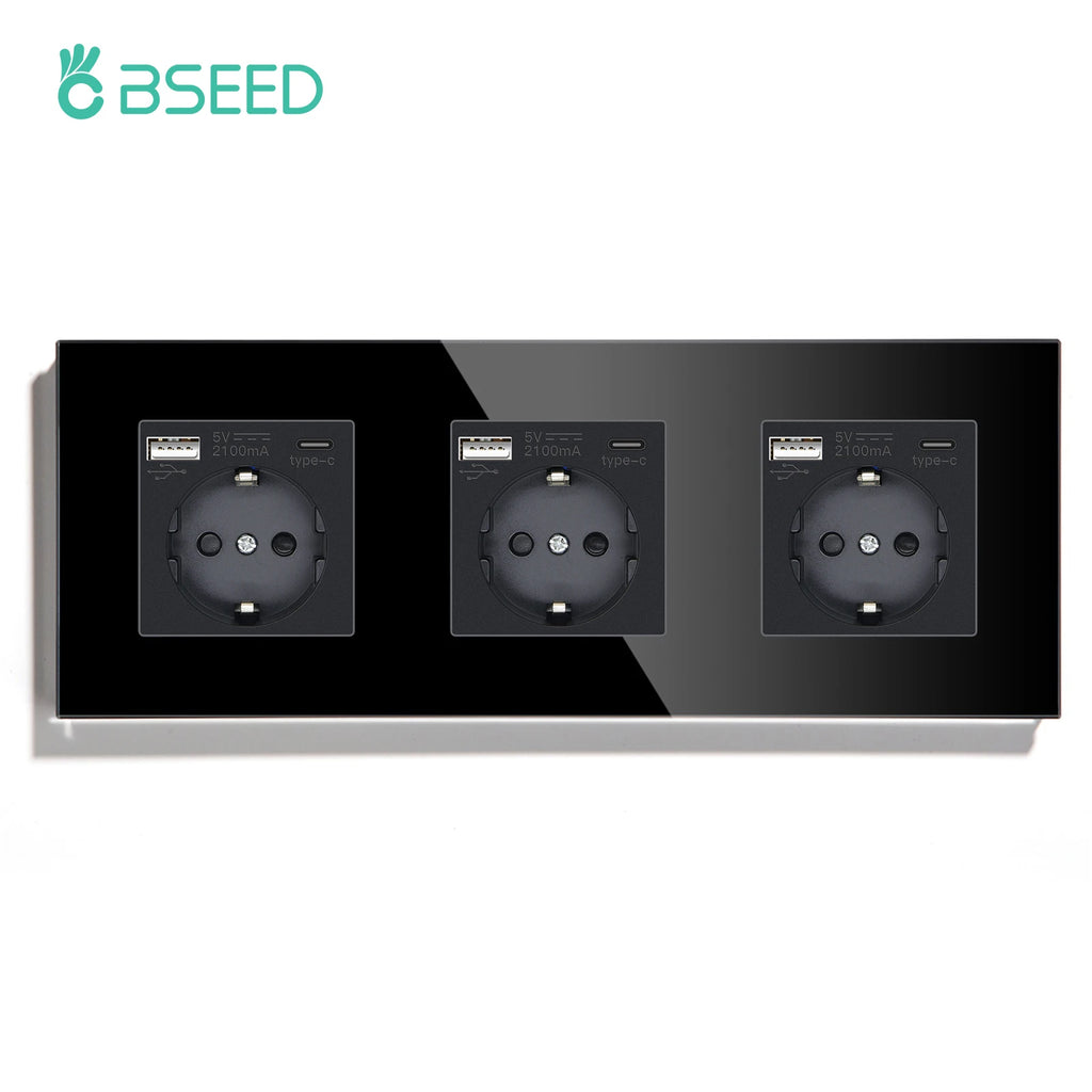 BSEED Touch Light Switch – LED Wall Socket with USB-C for Modern Home Decor