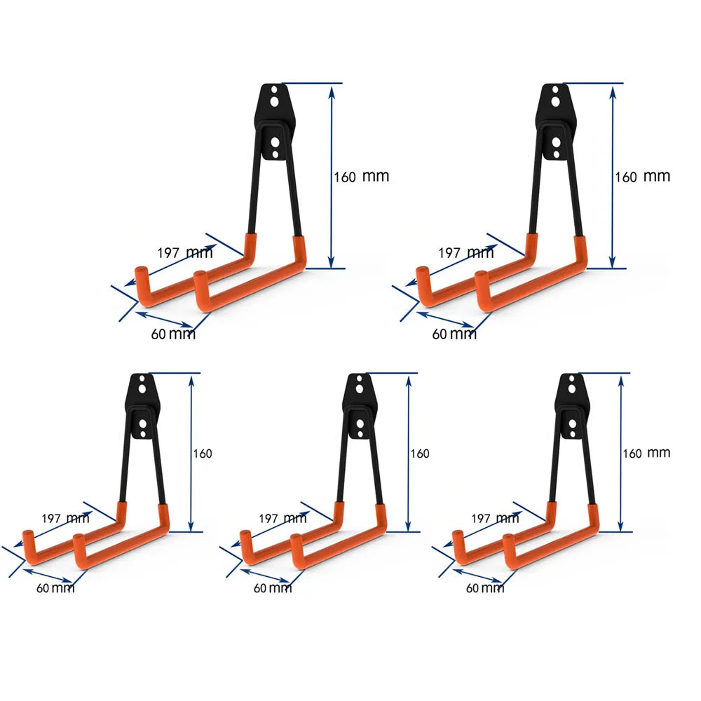 Heavy Duty Metal Wall Hook – Anti-slip Storage Hanger for Garage Garden Tools