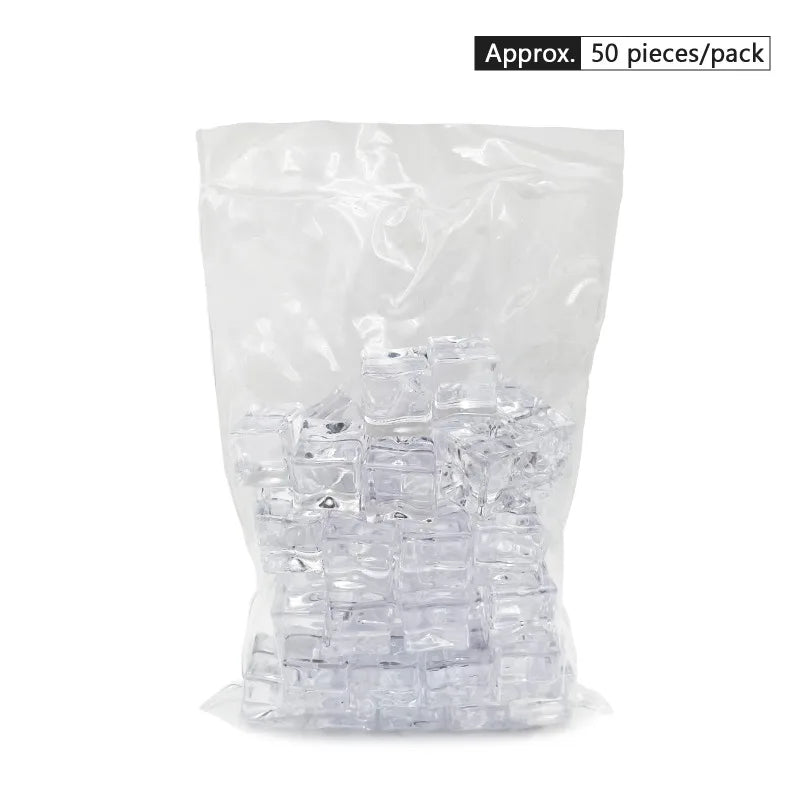 Reusable Acrylic Fake Ice Cubes – Transparent Photo Props for Product Display
